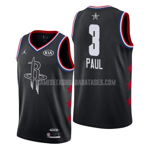 camiseta chris paul de la houston rockets 3 negro nba all-star hombres 2019