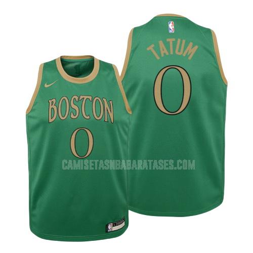 camiseta jayson tatum de la boston celtics 0 verde numero blanco niños 2019-20
