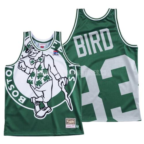 camiseta larry bird de la boston celtics 33 verde big face hombres
