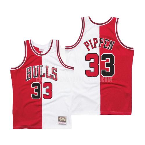 camiseta scottie pippen de la chicago bulls 33 rojo blanco división hardwood classics hombres