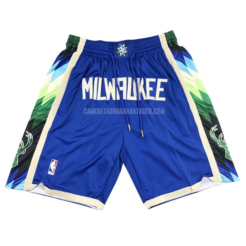 pantalones cortos de baloncesto de la milwaukee bucks azul city edition 2023