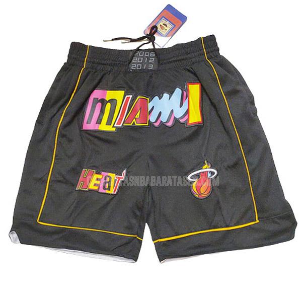 pantalones cortos de la miami heat negro city edition rh1 hombres