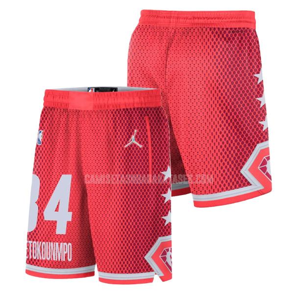 pantalones cortos giannis antetokounmpo de la 34 rojo nba all-star hombres 2022